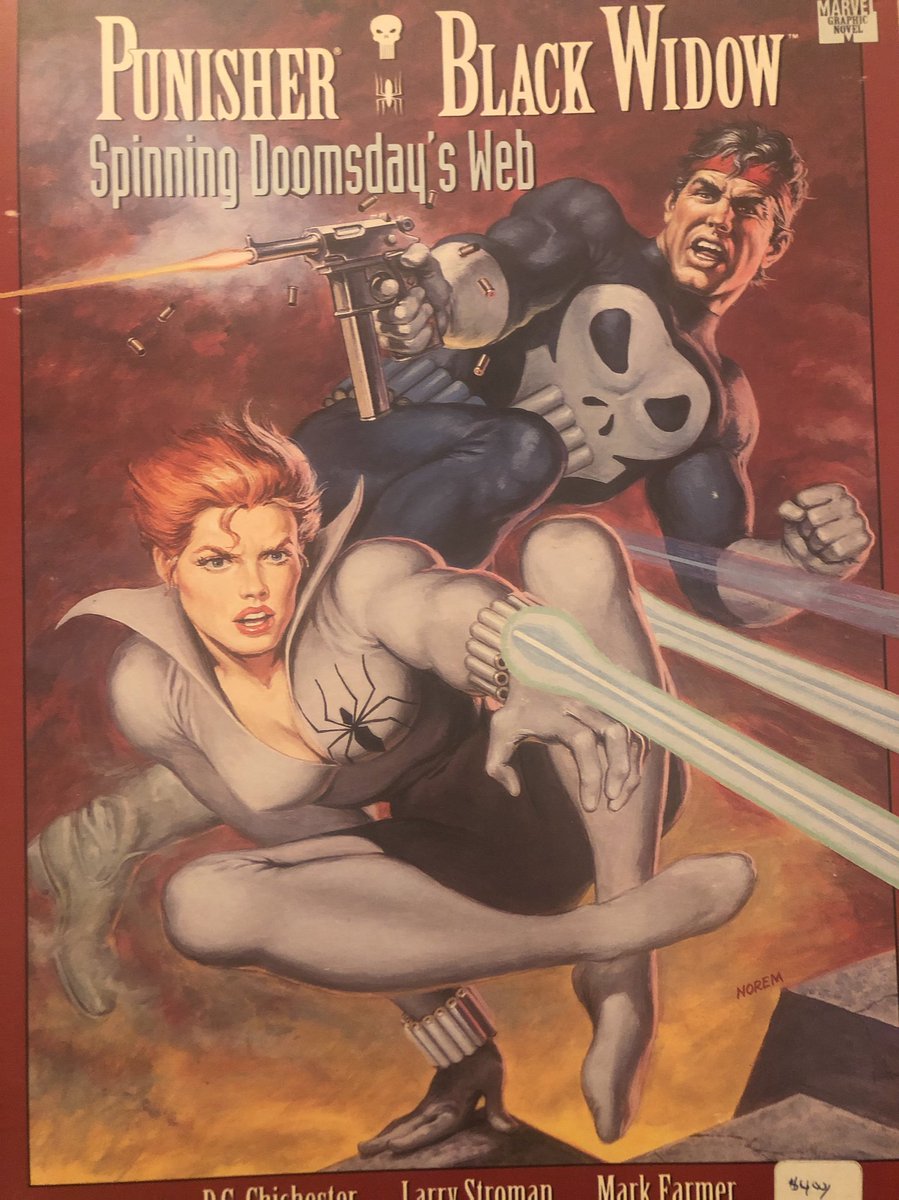 Marvel GN: Black Widow Punisher: Spinning Doomsday’s Web. Chichester, peak Stroman and Farmer. Really great art. A perfect art team. Odd/middling story. Highlight is BW in disguise as a man with a ‘tache. See if you can spot her 5/x