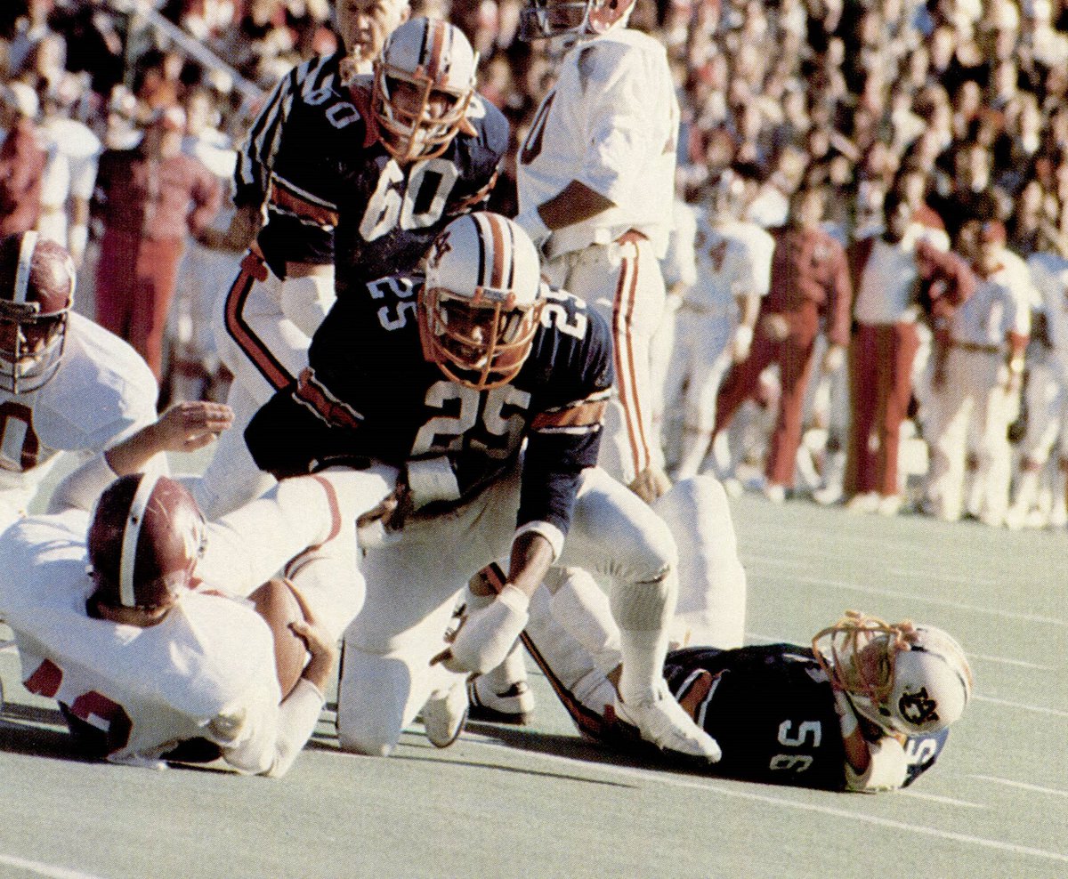 I'm sure  @AuburnUniforms will agree with me, but  @AuburnFootball has had almost perfect helmets for a long time. But they were at their apex in the 1980s with the orange facemask. It struck a nice balance between all of Auburn's colors.  @AuburnEquip should go back to it.