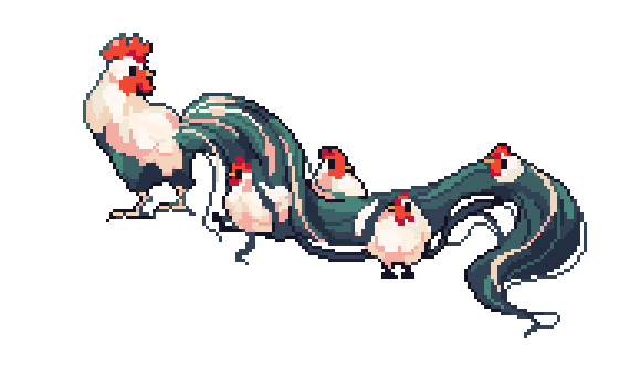 illufinch's tweet photo. #chicken s! onagadori and bantam.for todays #pixel_dailies @Pixel_Dailies #pixelart #ドット絵 https://t.co/lxHKp1Ishr