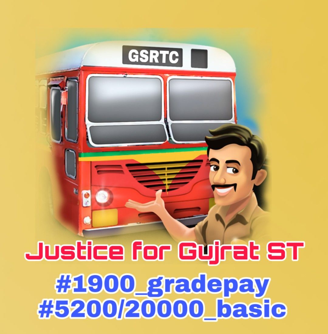 AtulPra20281563's tweet photo. #1900GradePay_GSRTC
We want justice 
 @AnitaPatni10 @GeetaNews18 @ZealShah9 @JKomal78 @abpasmitatv @Zee24Kalak @gujratsamachar @sandeshnews @Divya_Bhaskar @paresh_dhanani @CMOGuj @Nitinbhai_Patel @vijayrupanibjp @rcfalduofficial https://t.co/fFlEFLrM95
