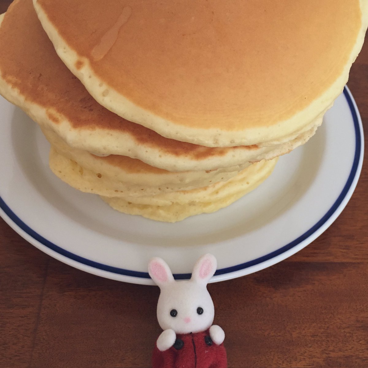 白うさぎの赤ちゃん ホットケーキ ね