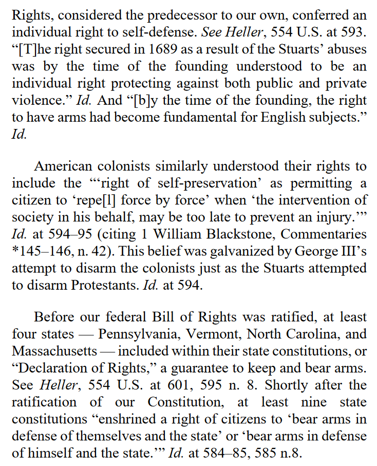 "The seeds of the modern right to defend oneself germinated from fertile ground long ago."