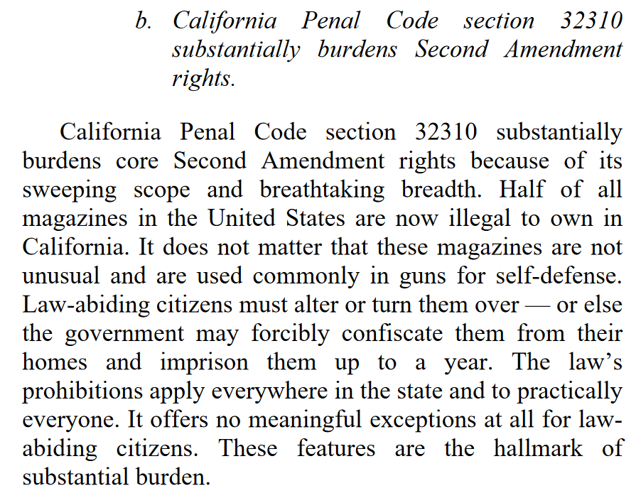 "It does not matter that these magazines are not unusual and are used commonly in guns for self-defense. Law-abiding citizens must alter or turn them over — or else the government may forcibly confiscate them from their homes and imprison them up to a year."