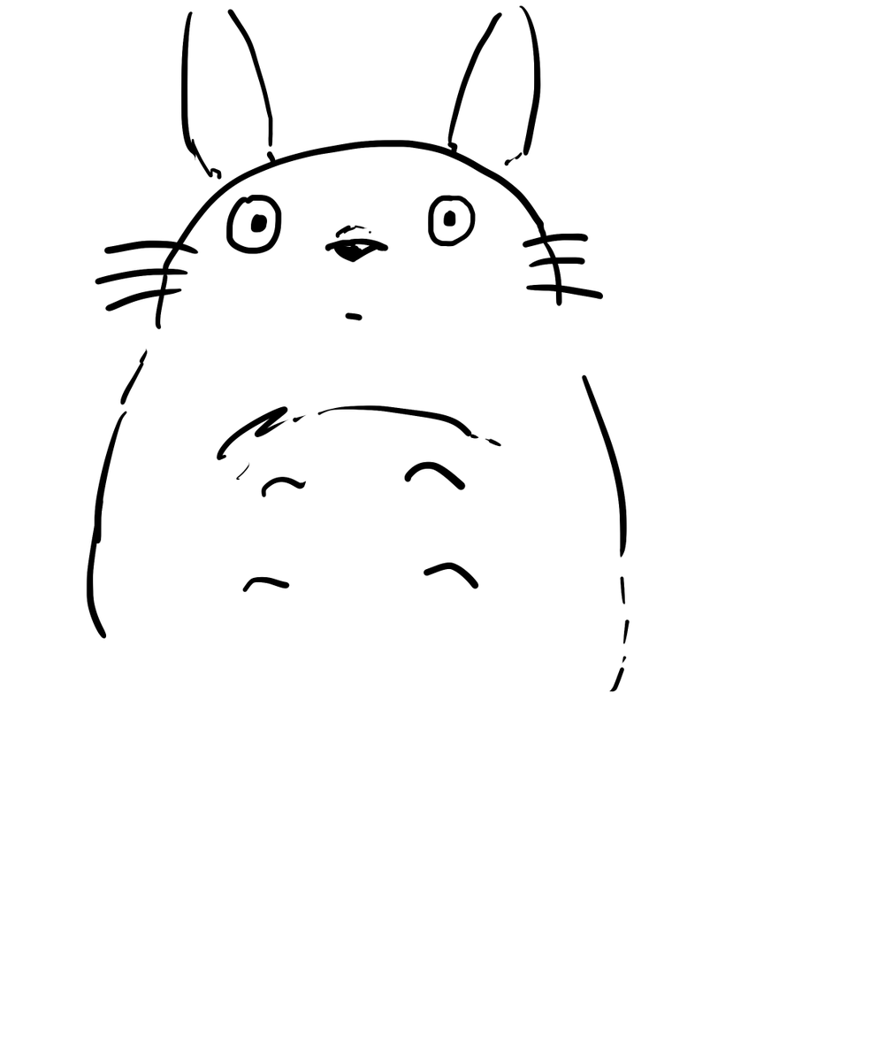 ちなみにトトロ見て描いたらこうなる 
