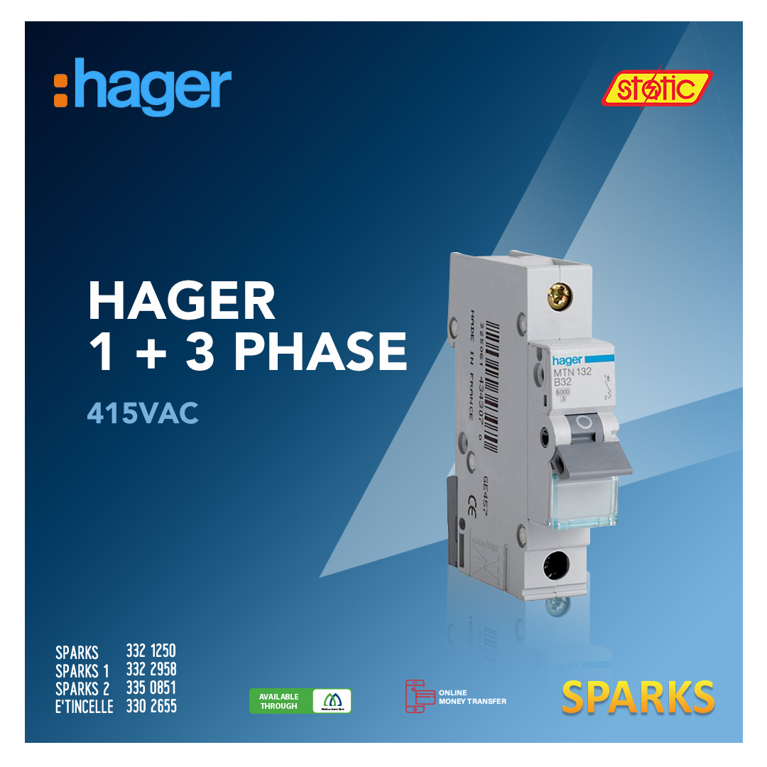 Ease, Speed and Flexibility of installation. 

Original #Hager products available at all #SPARKS Outlets.

#StaticCompany #Static #ElectricProducts