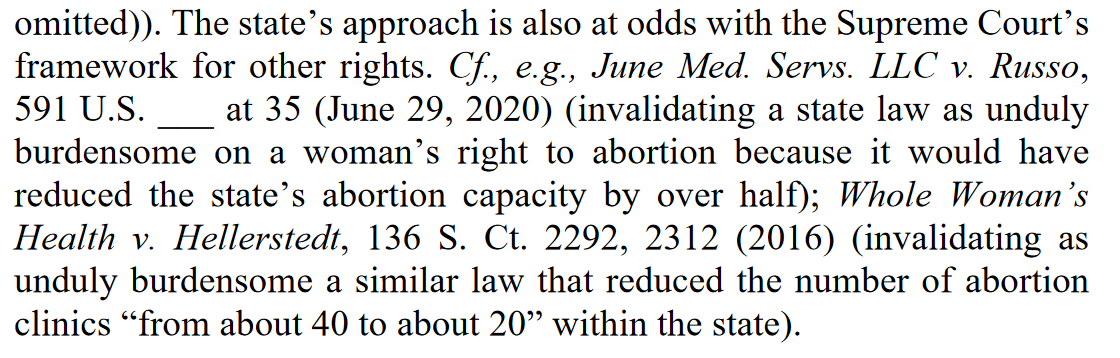 "The state’s approach is also at odds with the Supreme Court’s framework for other rights."