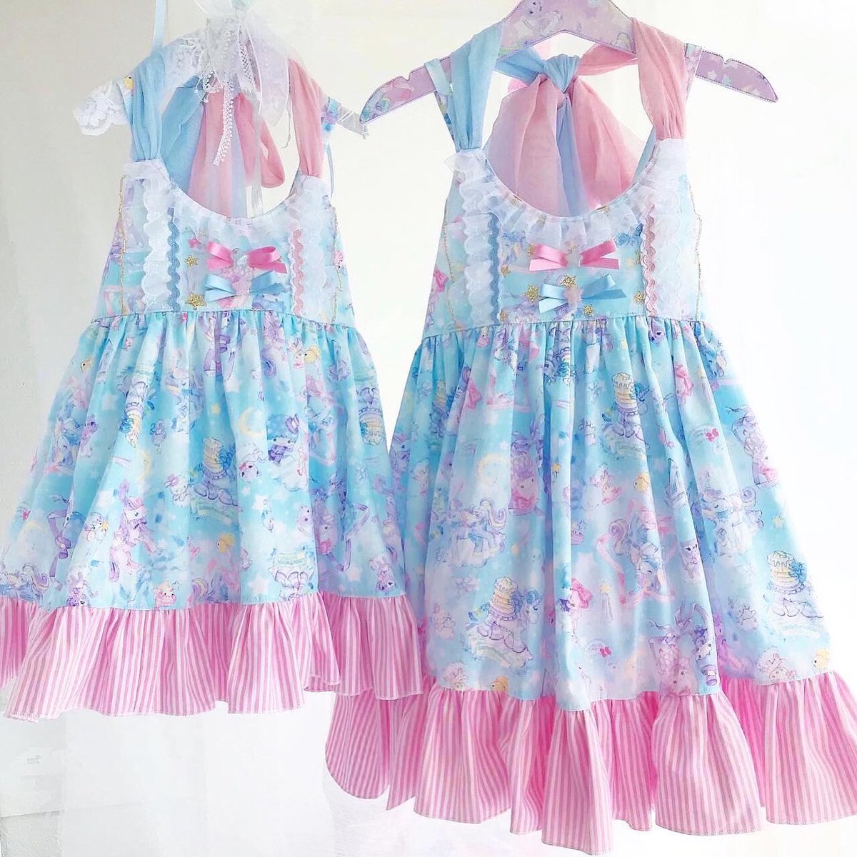 Econeco キキララ生地のハンドメイドワンピ インスタでプレゼント企画中 100cmと1cm欲しい方を応募してね