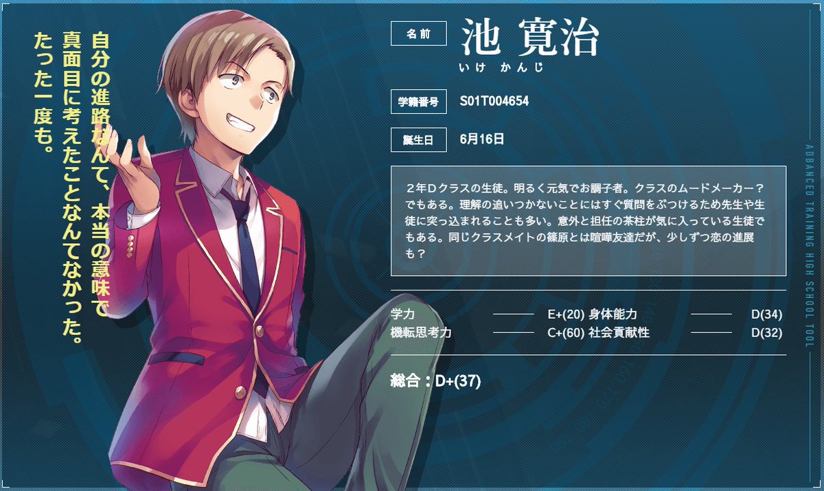 桜ヶ丘すず よう実 リゼロ 担当編集iさん宣伝アカウント בטוויטר ようこそ実力至上主義の教室へ キャラクター紹介 本日は須藤くんのお友達 池寛治くん 2年dクラス です 自分の進路なんて 本当の意味で真面目に考えたことなんてなかった 桜ヶ丘すず よう実 リゼロ 担当編集iさん宣伝アカウント בטוויטר ようこそ実力至上主義の教室へ キャラクター紹介 本日は須藤くんのお友達 池寛治くん 2年dクラス です 自分の進路なんて 本当の意味で真面目に考えたことなんてなかった