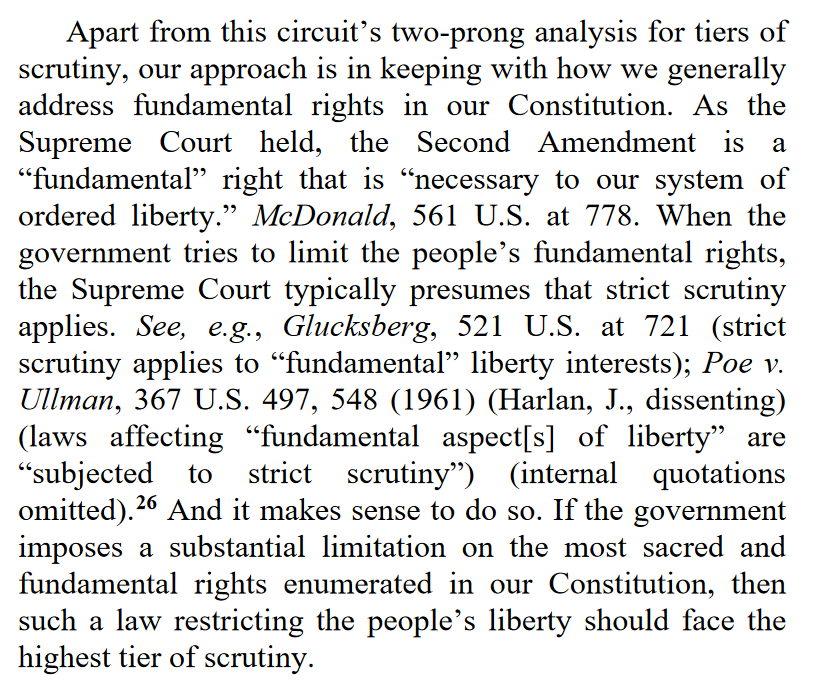 "When the government tries to limit the people’s fundamental rights, the Supreme Court typically presumes that strict scrutiny applies... And it makes sense to do so."