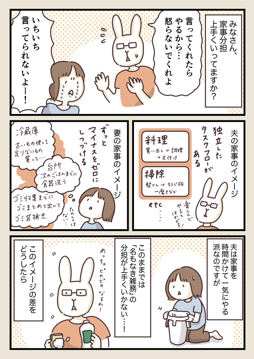 「言ってくれたら家事やるから」と妻が夫に言った結果！家事分担が上手くいくようになった!!