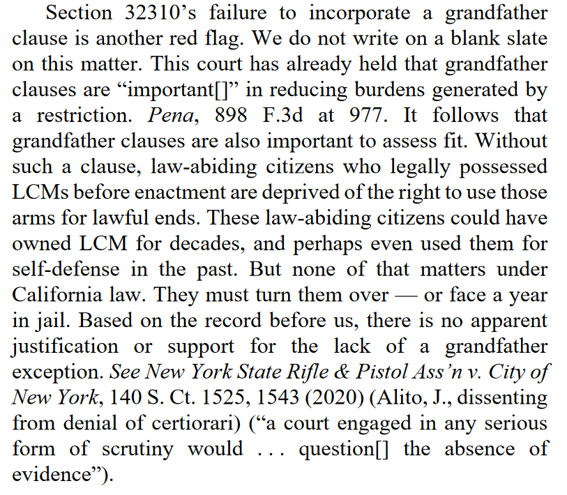 "These law-abiding citizens could have owned LCM for decades, and perhaps even used them for self-defense in the past. But none of that matters under California law. They must turn them over — or face a year in jail."
