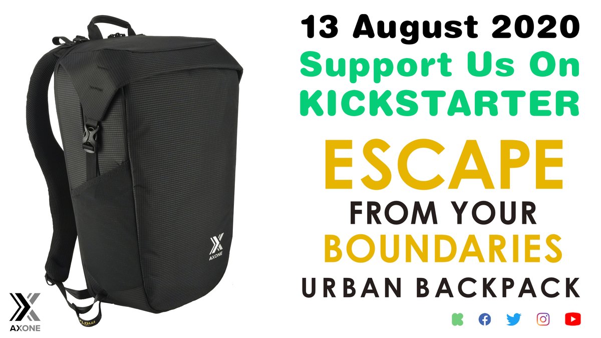 Axonebackpack's tweet image. 6 hours to go Flash Sales #Axone #UrbanBackpack 20L #Kickstarter