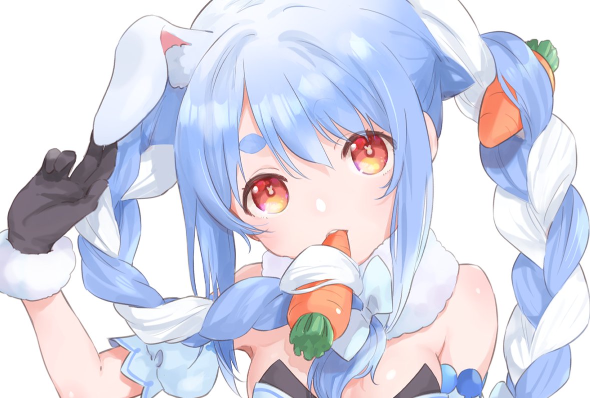 兎田ぺこら 「#ぺこらーと
くわえてるだけぺこ 」|街子まきのイラスト