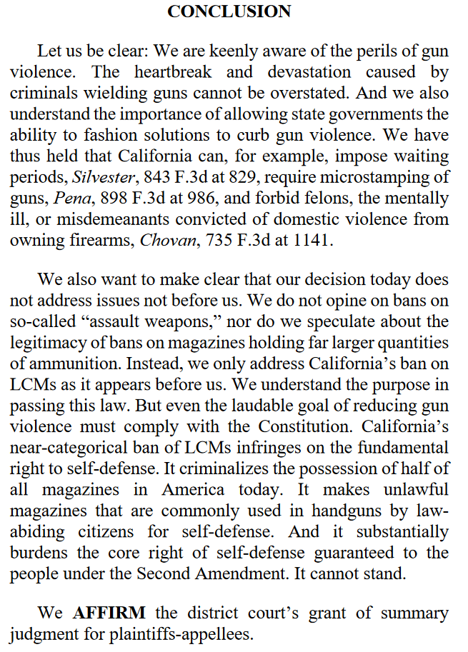 "It makes unlawful magazines that are commonly used in handguns by law-abiding citizens for self-defense. And it substantially burdens the core right of self-defense guaranteed to the people under the Second Amendment. It cannot stand."