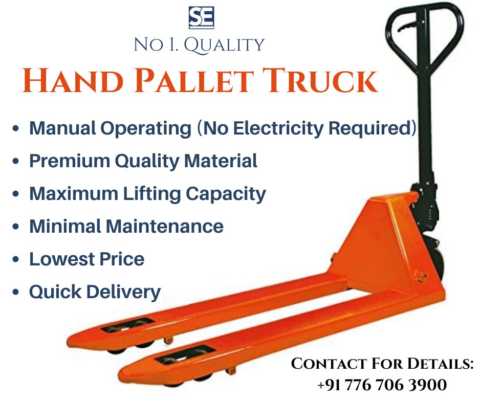 shubham_engi's tweet image. For extra details check it out: bit.ly/2Q2Z3Y1
Or call on: +91 776 706 3900
+91 966 563 9480
#ShubhamEngineering #pallettruck #HydraulicEquipment #LiftingSolution #handpallettruck #PalletTrolly