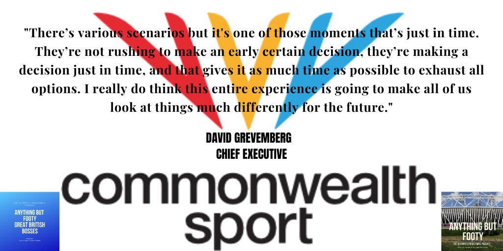 AnythingbutF's tweet photo. 🙌 Another new pod! 🔥
CEO @thecgf David Grevemberg tells us he’s happy test event like  #Olympics is taking place before next #CommonwealthGames &amp; its unclear what it’ll look like post #Covid_19
🎧 #GBBosses
📲 Subscribe &amp; listen https://t.co/EBtmbpQXHx
 🙌 Also on @SpotifyUK https://t.co/quXnyTGvMW