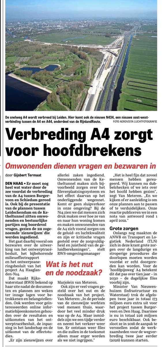 Gedoe over de #A4 #verkeer #A44 #verbindenA4metA44 #Wassenaar #Leiden #bereikbaarheid #file