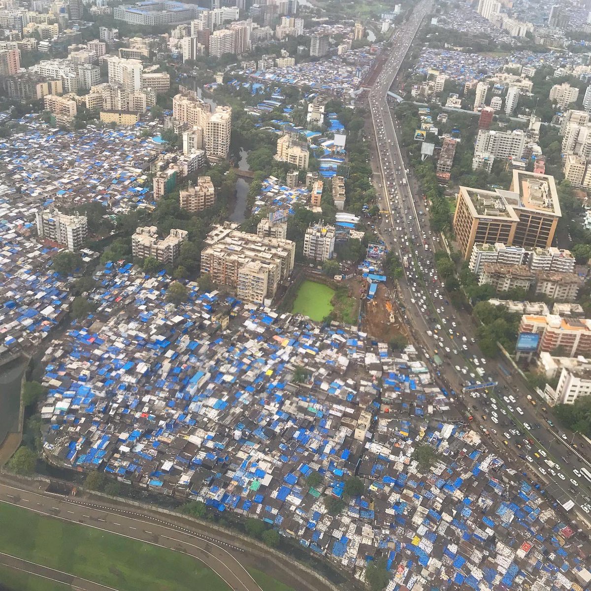 Blue Mumbai. Brown Mumbai. #CitiesFromTheSky