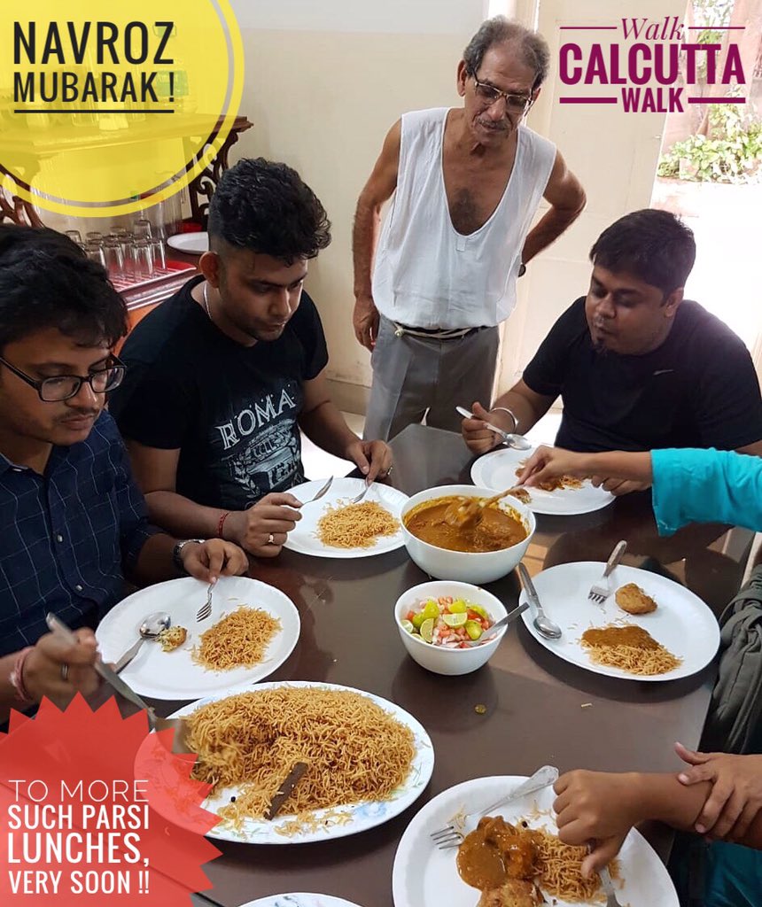 WalkCalcutta's tweet photo. @WalkCalcutta wishes #NavrozMubarak. We are eagerly waiting for the day now, to hit back the roads, and enjoy those yummy-licious #ParsiLunches, yet again! Till then #StaySafe https://t.co/1x5N1Pipjo