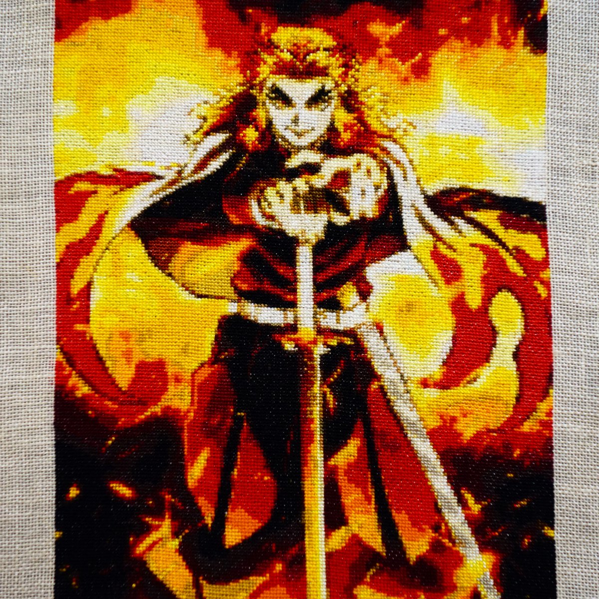 Aiccio クロスステッチ 煉獄杏寿郎 4月からコツコツ作ってました ようやく完成 鬼滅の刃 Aiccio クロスステッチ 煉獄杏寿郎 4月からコツコツ作ってました ようやく完成 鬼滅の刃
