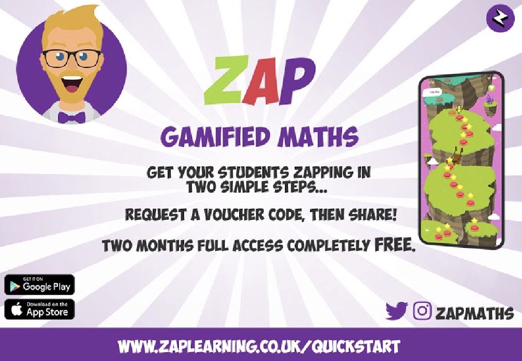 zapmaths's tweet image. Are you a primary maths teacher? 
Zap Maths gamifies the curriculum and enables students to collaborate with their friends and even their parents in competitive challenges.

It’s easy for teachers to get their students zapping with our quick start campaign!

#maths #primaryrocks