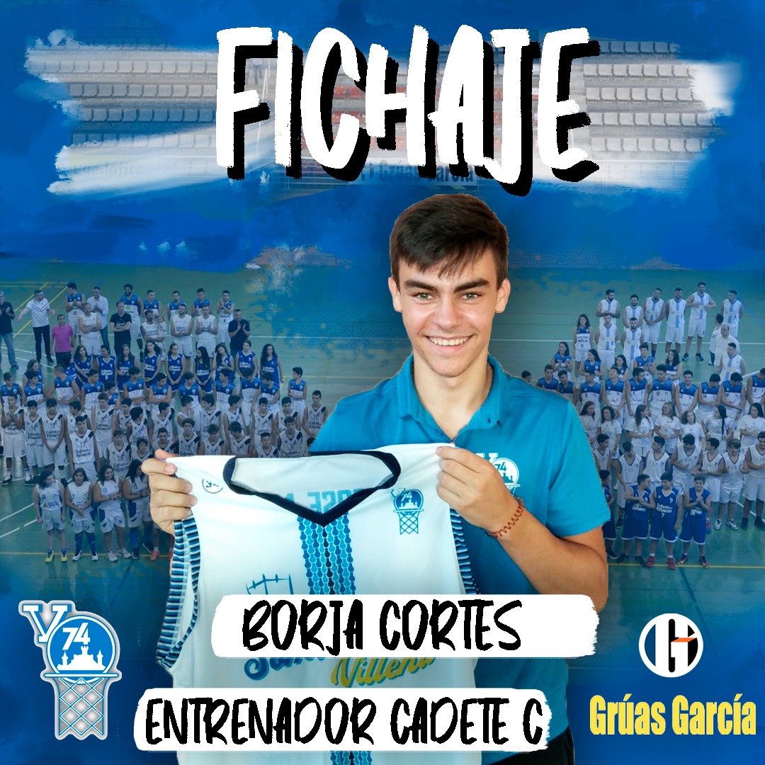 V74Villena's tweet photo. ‼️Borja Cortés FICHADO‼️@gruas_garcia
Equipos:
Cadete masculino C ✅
Cadete masculino B ✅

Nuestro jugador junior Borja debuta como entrenador y lo hará como primero del Cadete masculino C y ayudante del Cadete masculino B. 
¡¡ Mucho ánimo Borja !!  @borja_chicho7
#somosuve 💙🤍 https://t.co/SbYC3kM80H