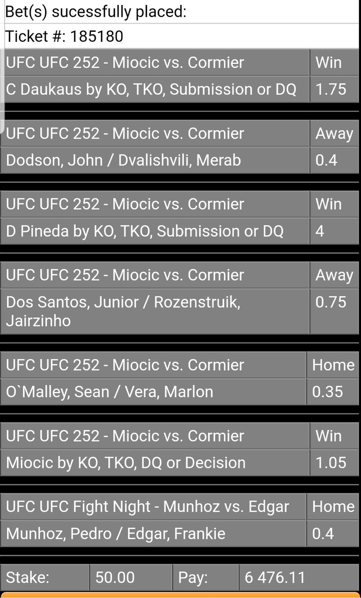 When @SugaSeanMMA (rising superstar & favorite) trips, injures and loses costing u a 130/1 bet... @SBRSportsPicks what u think of my picks based off your podcast https://t.co/v0i1v82Ehs