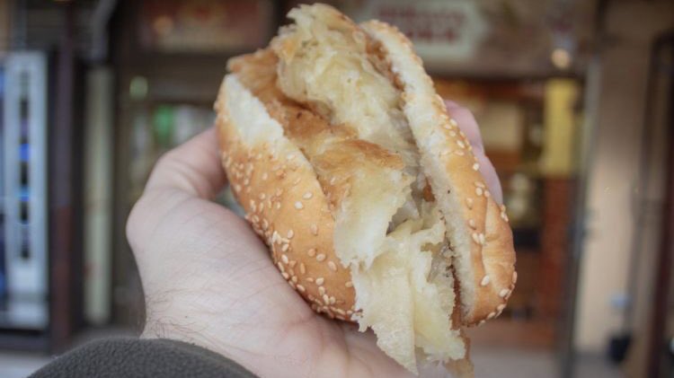 I just learned that in North Macedonia, there’s a traditional breakfast called Simit-Pogacha, that’s just a bread roll filled with flaky pie crust and absolutely nothing else.