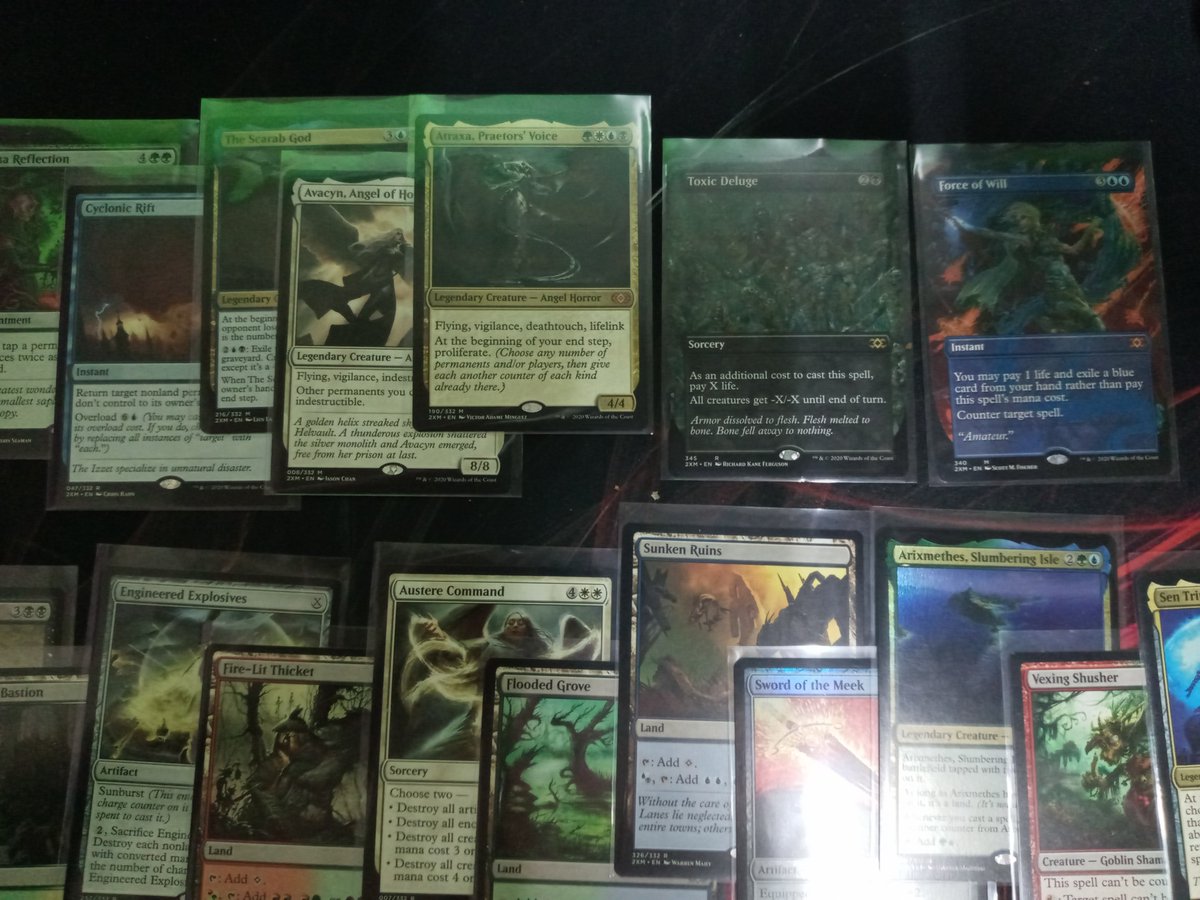 FlagshipMagic's tweet image. I cracked a Box of #MTG Double Masters and did pretty well! I'm happy with the outcome. I was able to pull just $700~ from the box. (This only includes cards that are $0.90+ - $1.00+) 

That Force of Will is beautiful! Almost paid for the box by itself.

#doublemasters  #mtg
