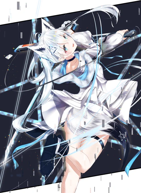 #絵フブキ
刀持たせたくなりました 
