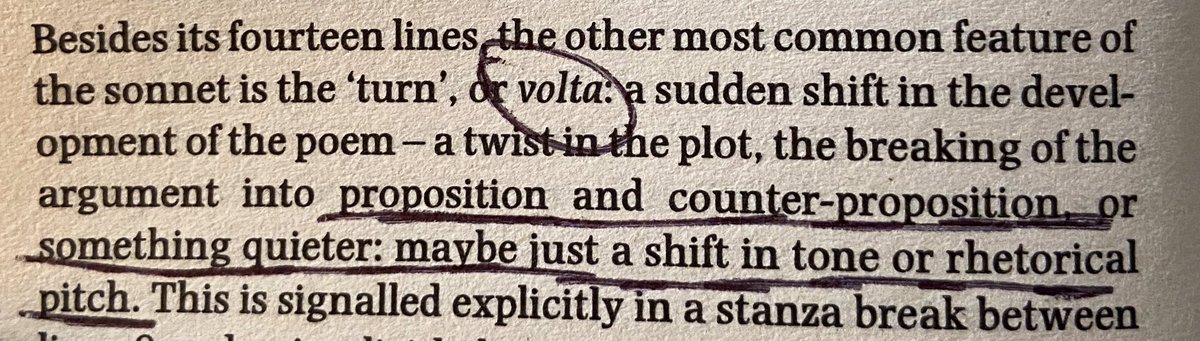 And now a brief comment about the volta. Useful to remember that even in the so-called English sonnet with its 4/4/4/2 structure, the volta still typically comes at line 8/9. /8
