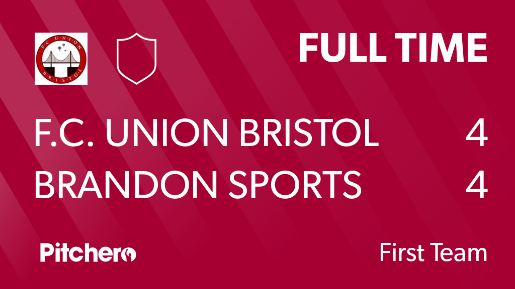 fcunionbristol's tweet photo. FULL TIME: F.C. Union Bristol 4 - 4 Brandon Sports
#FCUBRA #Pitchero
https://t.co/CkkU0mDNOV https://t.co/gDzU9s7ISP