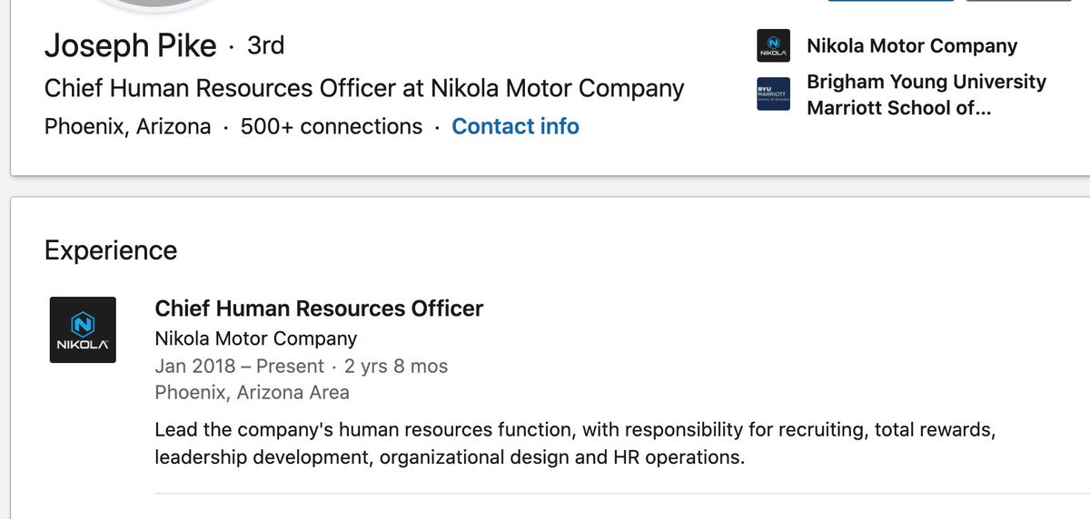 This must be the best paid head of HR compensation package ever: $74,000,000.  $NKLA