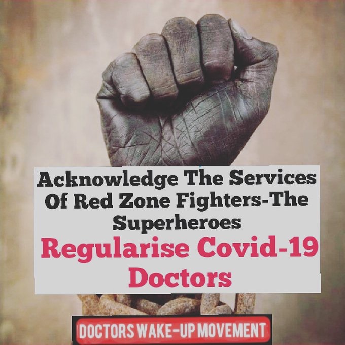 DrZahish's tweet photo. They give their lives their services when there was need during global pandemic .
They stand with nation .Now nation must stand with them for their rights.  
@DWMOfficial @YDADOCTORS 

#RegulariseCOVID19Doctors https://t.co/4qYVyERSmT
#RegulariseCOVID19Doctors