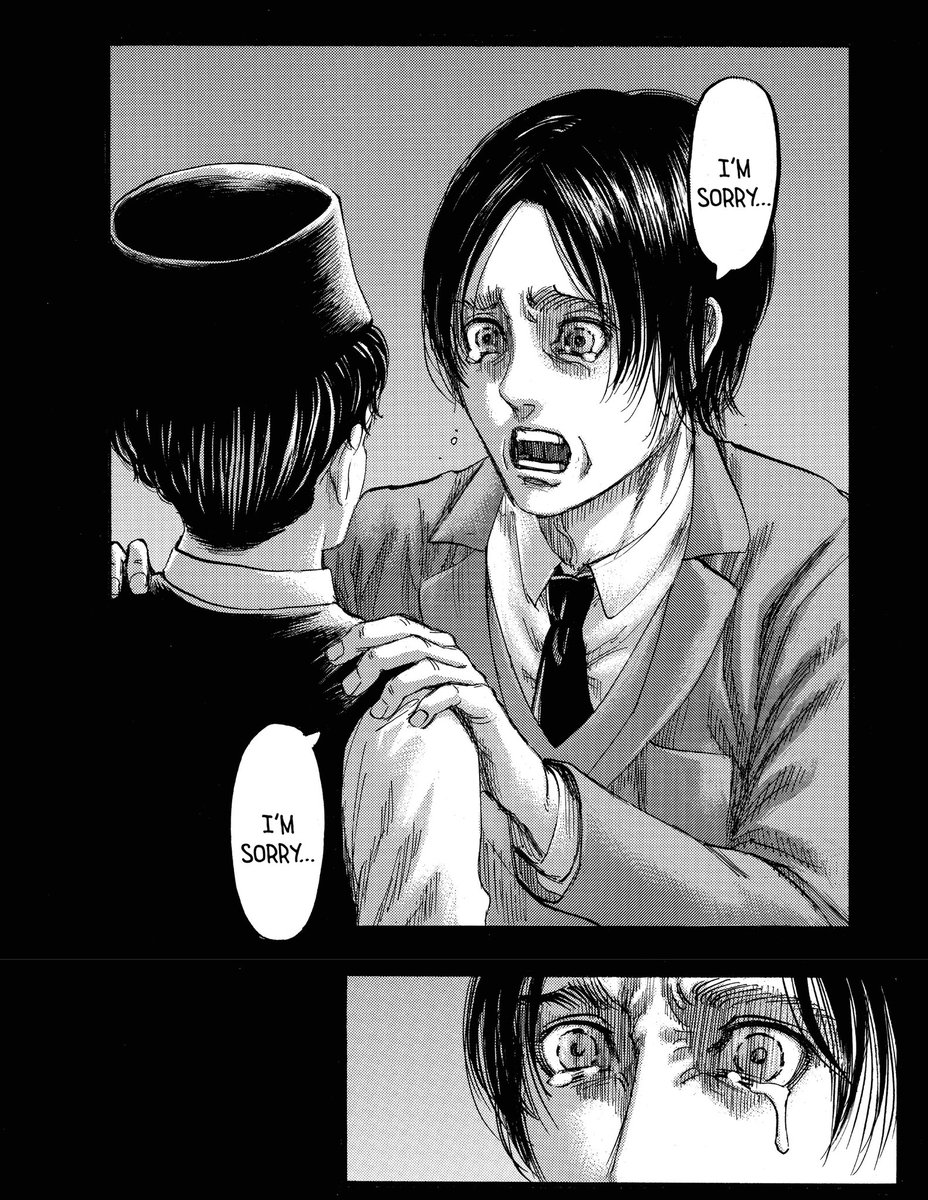 -but since the rumbling needs to happen, he needs to push away his own humanity becoming the monster he is now. At that point I really thought that Eren has no intention of having a family. We theb saw Eren's struggle and suffering at 131. The sight of a pregnant woman-