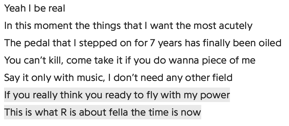 "my name is R" is such a clever line because it brings into one the many aspects of his "self": Runch Randa (pre-debut), Rap Monster/RM (debut to today) and even the idea that he is 'real' as he states on the song "Voices" (목소리) on his first mixtape!!! just [chef's kiss]