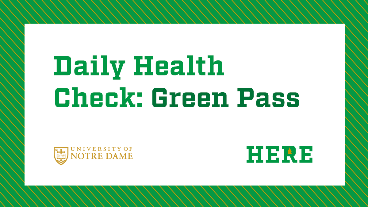 A GREEN PASS is received by students, faculty and staff who do not exhibit any symptoms and have not been in close contact with someone who has been diagnosed with COVID.No testing is required.
