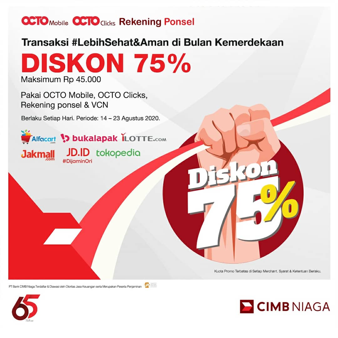 Cimb Niaga On Twitter Yuk Ramaikan Semarak Kemerdekaan Dengan Bertransaksi Lebihsehat Aman Pakai Octo Mobile Octo Clicks Rekening Ponsel Dan Vcn Ada Diskon 75 Menanti Loh Jangan Sampai Ketinggalan Ya Promo Ini Berlaku