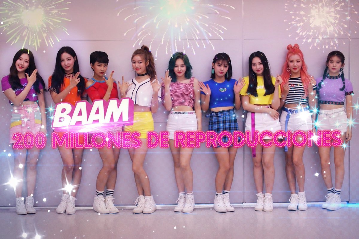 MmldSpain's tweet photo. Baam llega a los 200 millones de reproducciones en YouTube. Muy pocos grupos llegan a estas cifras y nuestras chicas lo han conseguido 😁😁😁https://t.co/r4eOrGrALW

#momoland #nancy #hyebin #ahin #jane #nayun #jooe #taeha #yeonwoo #daisy #Baam200MillionViews #baam #momolandbaam https://t.co/9zizOMiKFl