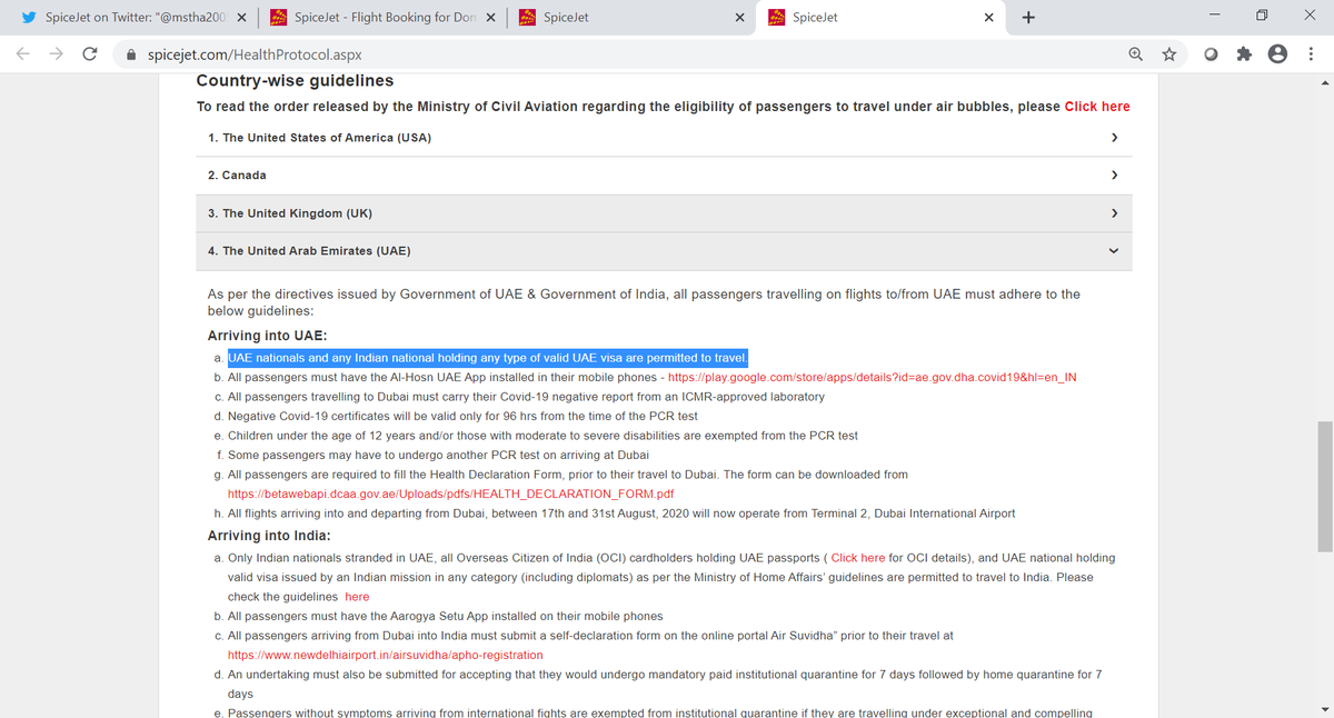 mstha2005's tweet photo. @flyspicejet sir,, here nothing has mentioned about ICA approval required or not .. just listed like all UAE nationals and any Indian national holding any type of valid UAE visa are permitted to travel. so can we travel....? pls advise directly. https://t.co/5bimx1pgsD