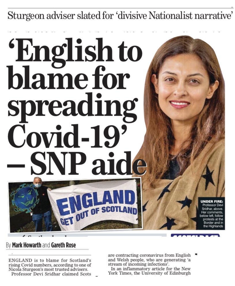 Maybe the Scottish government should publish the evidence on what their scientific adviser is saying.What about some questions:1. Are you advising the Scot govt to close the border?2. If not, why not given you are a supposed impartial advisor and this “isn’t political”.(1/3)