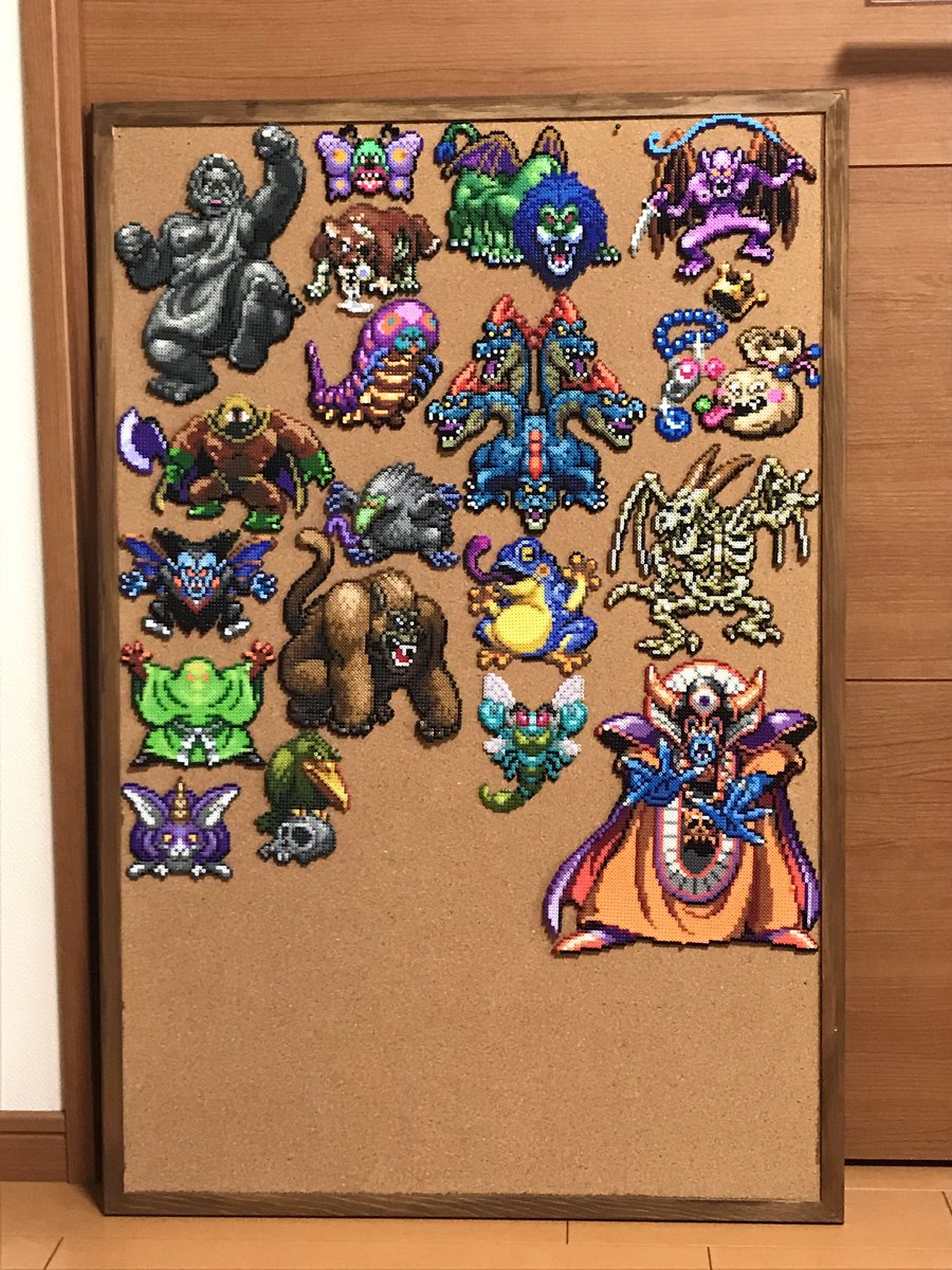 Kyokai 連休最終日はドラクエを作りました ドラクエiii モンスター五種盛り かえんムカデ バリイドドッグ バンパイア エビルマージ カンダタ 1回目 アイロンビーズ ミニフューズビーズ ドラゴンクエスト