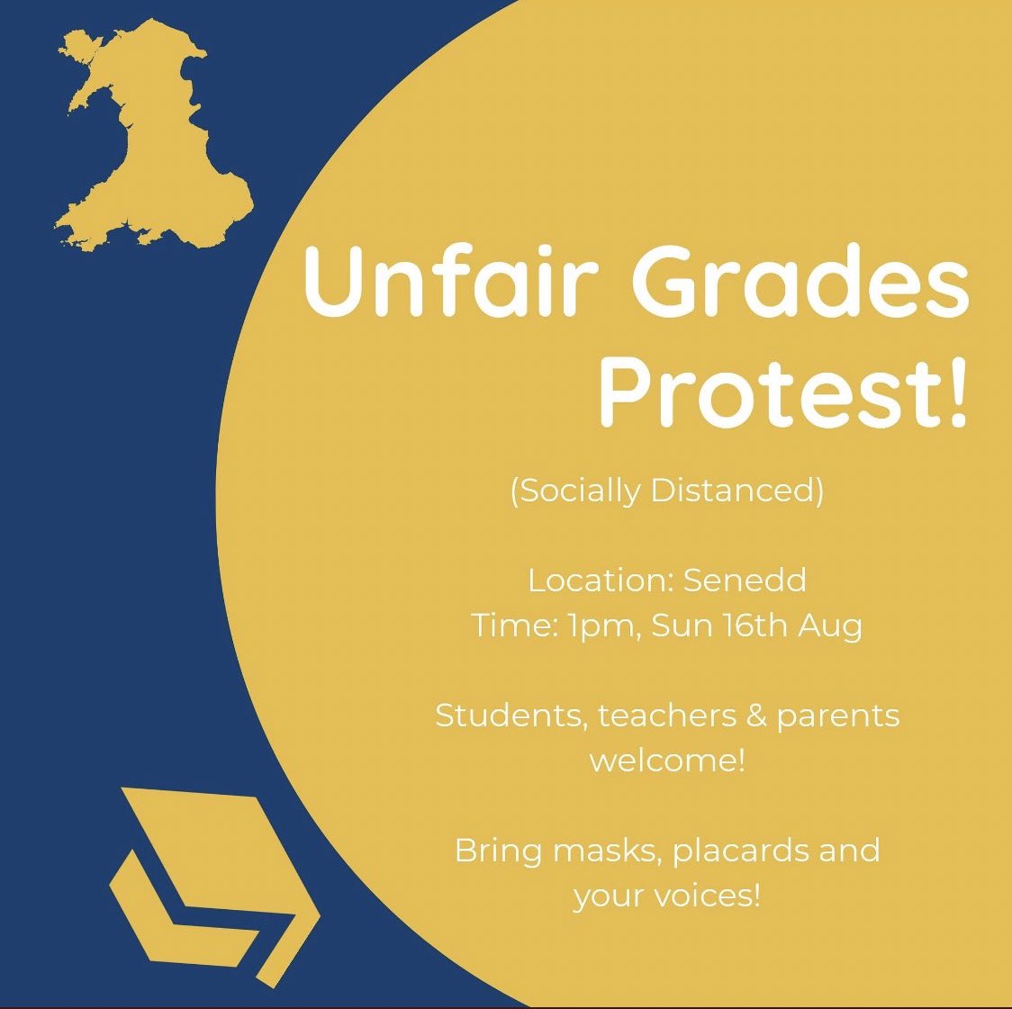 ActivismCentre's tweet photo. Regional #ALevelProtests ! 

We will continue to update as we are notified! 

- South Staffordshire: TOMORROW 1PM 📌 Codsall community high school - 

- Wales: TODAY 1PM 📌 Senned - 

Send us the details and we’ll spread the word 🎙

#alevels2020 #UKprotest #alevels https://t.co/PrhspnFecY