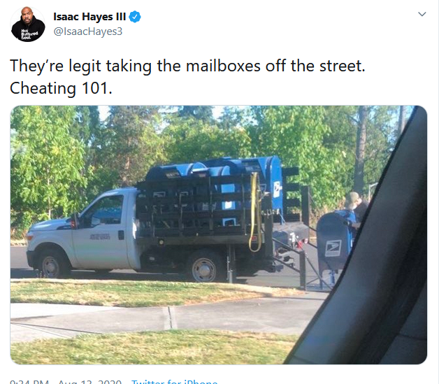 6/In addition to the voting machines, there were pictures of mail boxes being removed which asses to the paranoia: