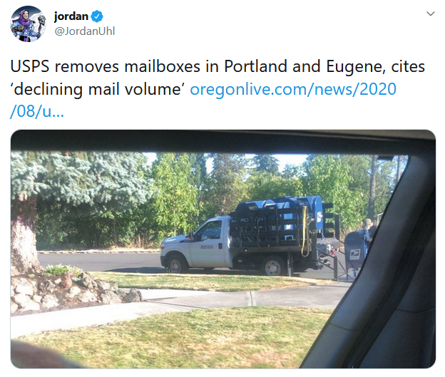 6/In addition to the voting machines, there were pictures of mail boxes being removed which asses to the paranoia: