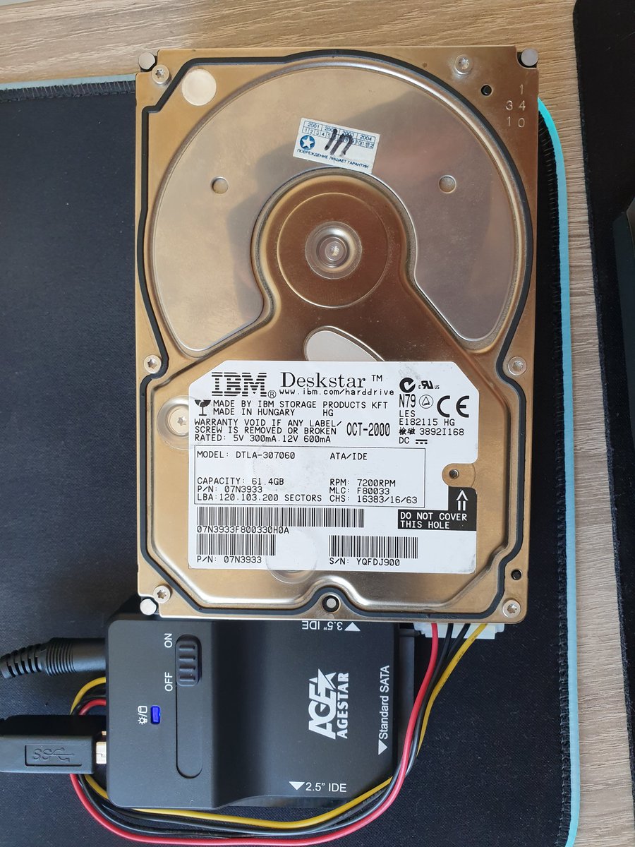 IBM DTLA series was sort of a failure for the IBM - due to a lot of reliability issues..
Look at here found this guy in a shoebox -  made in 2000, still alive after 20 years... maybe last one alive :)
Stores a collection of music and software distributives, no porn though 🤣