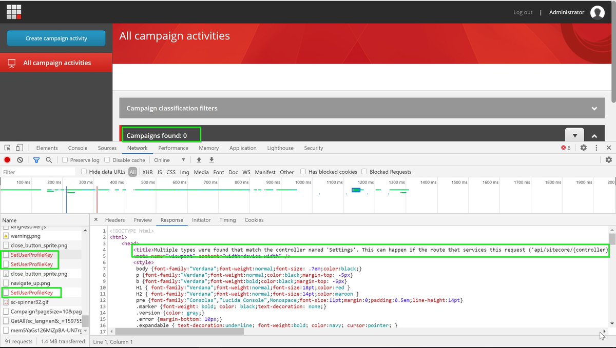 Today's learning: Don't call a custom controller just "SettingsController". It will save you some time, when you wonder, why no campaigns are visible anymore in #sitecore 😅