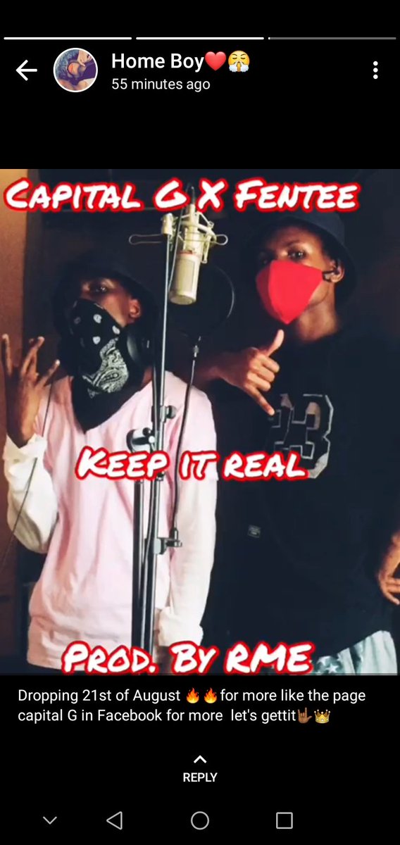 Iamcapital_g's tweet photo. New track dropping in the 21st of August.... Be sure to save the date🔥🤧📢📢
#letssupportlocal ‼️ ‼️
#staysafe
#BWFC
#SoundCloud dgr
#AMN https://t.co/gFF6t5PIhK