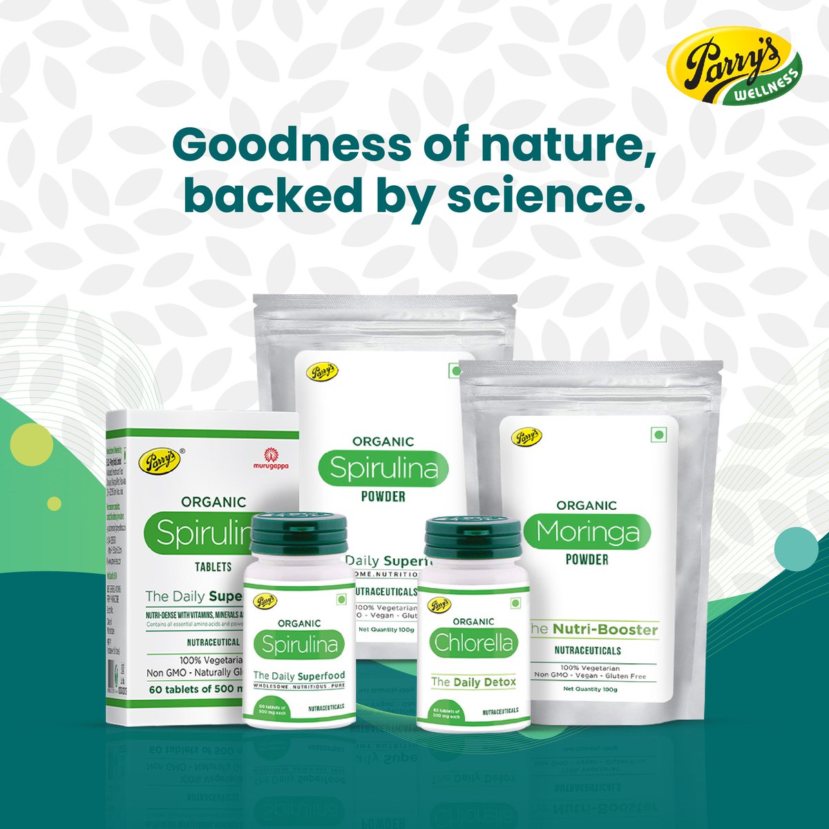Parry_Wellness's tweet photo. Healthy living starts with healthy choices. 

Parry Wellness is proud to present a range of natural high-nutrient superfoods designed to fill nutritional gaps in your diet and meet your health goals.

#ParrysOrganicSpirulina
#ParrysOrganicMoringa
#ParrysOrganicChlorella https://t.co/JCIYjAtjmN