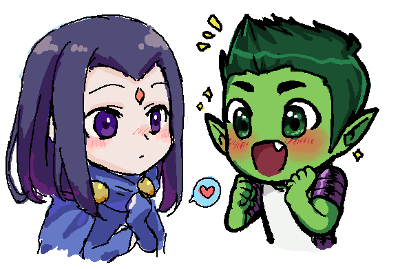 shock777's tweet photo. I was depressed, so @urucra and I downloaded DrawPile and drew together! It was so much fun! ^////^くらおさん、私と描けてくれてありがとうございます!とても楽しかった! #bbrae #raebb #beastboy #raven #teentitans #teentitansgo #ttg https://t.co/vmF5IC5oHu